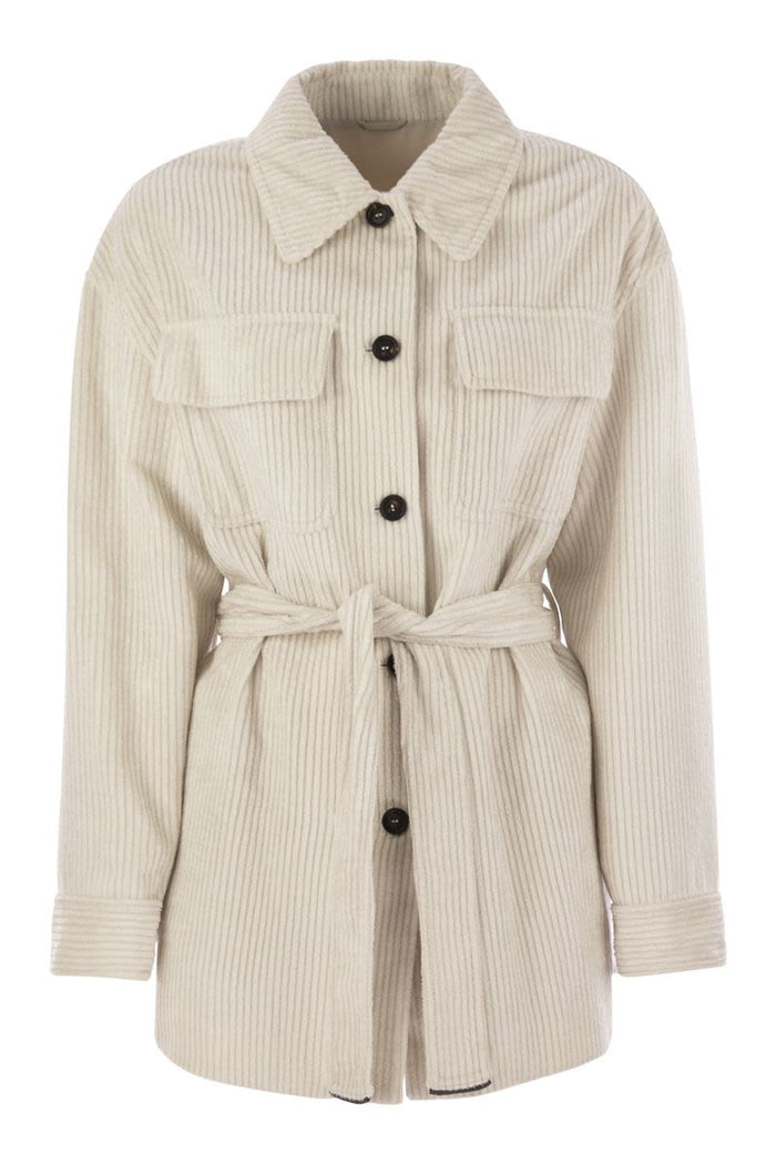 Brunello Cucinelli Corduroy Safari-Style Jacket With Jewellery