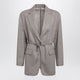 Brunello Cucinelli Melange Virgin Wool Blazer In Almond