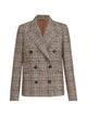 Brunello Cucinelli Alpaca And Wool Prince Of Wales Blazer With Monili