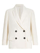 Brunello Cucinelli Fluid Viscose And Linen Twill Blazer With Jewellery