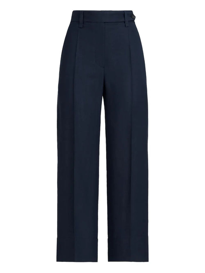 Brunello Cucinelli Blue Twill Regular Fit Trousers