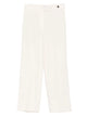 Brunello Cucinelli Viscose And Linen Fluid Twill Cigarette Trousers With Monili