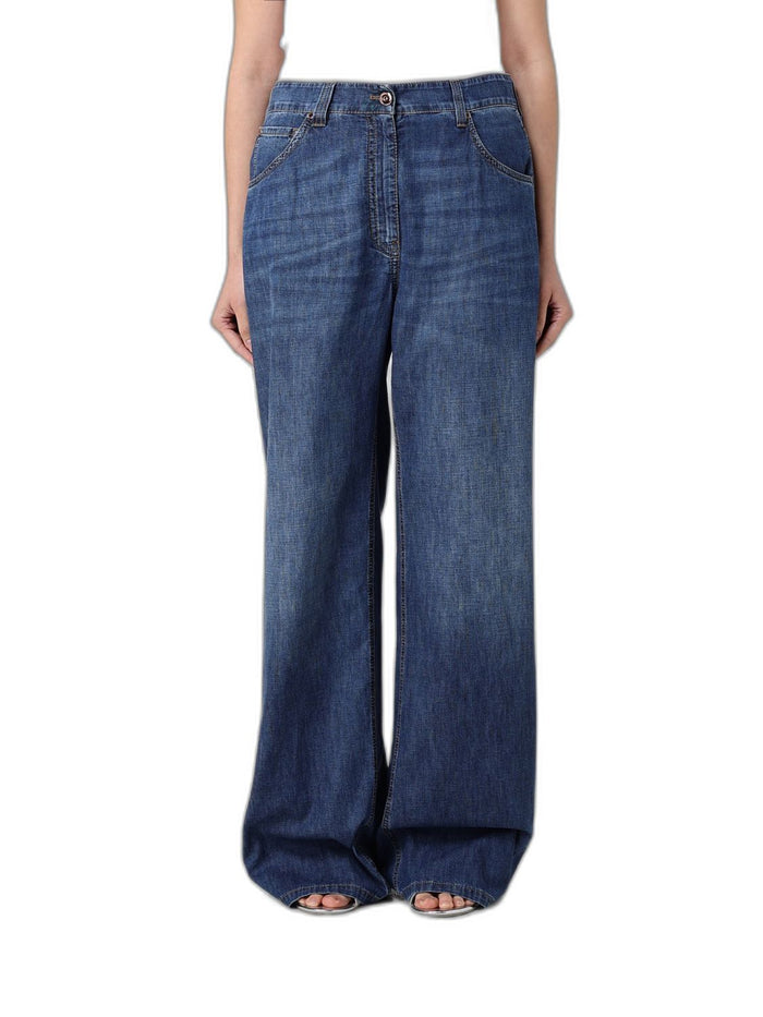 Brunello Cucinelli Wide-Leg Cotton Jeans