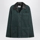 Miu Miu Bottle Green Gabardine And Leather Jacket