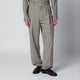Brunello Cucinelli Twill Cotton Trousers With Pleats In Khaki