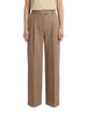Brunello Cucinelli Cappuccino Linen Blend Wide-Leg Pant
