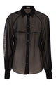 Brunello Cucinelli Cotton Organza Stripe Shirt With Necklace