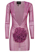 Santa Brands Flower-Applique Mini Dress
