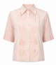 Seventy Pink Pintuck Pleated Polo Shirt