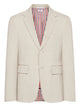 Thom Browne Veste Sport Coat Velours Côtelé Fin Beige Sable Trois Boutons