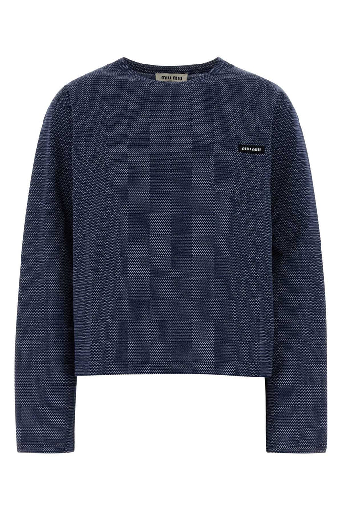 Miu Miu Two-Tone Jersey T-Shirt