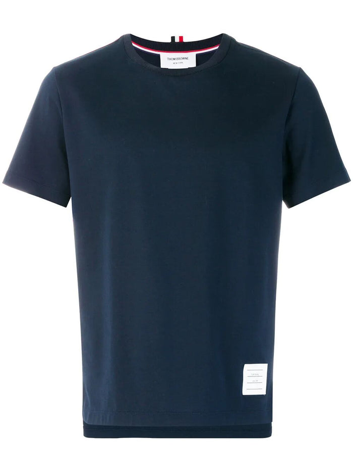 Thom Browne Relaxed Fit Ss Tee With Side Slit In Medium Weight Jersey