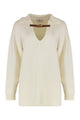 Elisabetta Franchi Sweater In Mixed Wool With A Jewel Strap