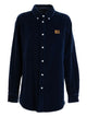 Miu Miu Navy Blue Cotton Trochus Niloticus Shirt