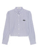Miu Miu Check Pattern Cropped Poplin Shirt