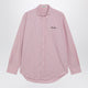 Miu Miu Oversized Pink Shirt With Logo Embroidery