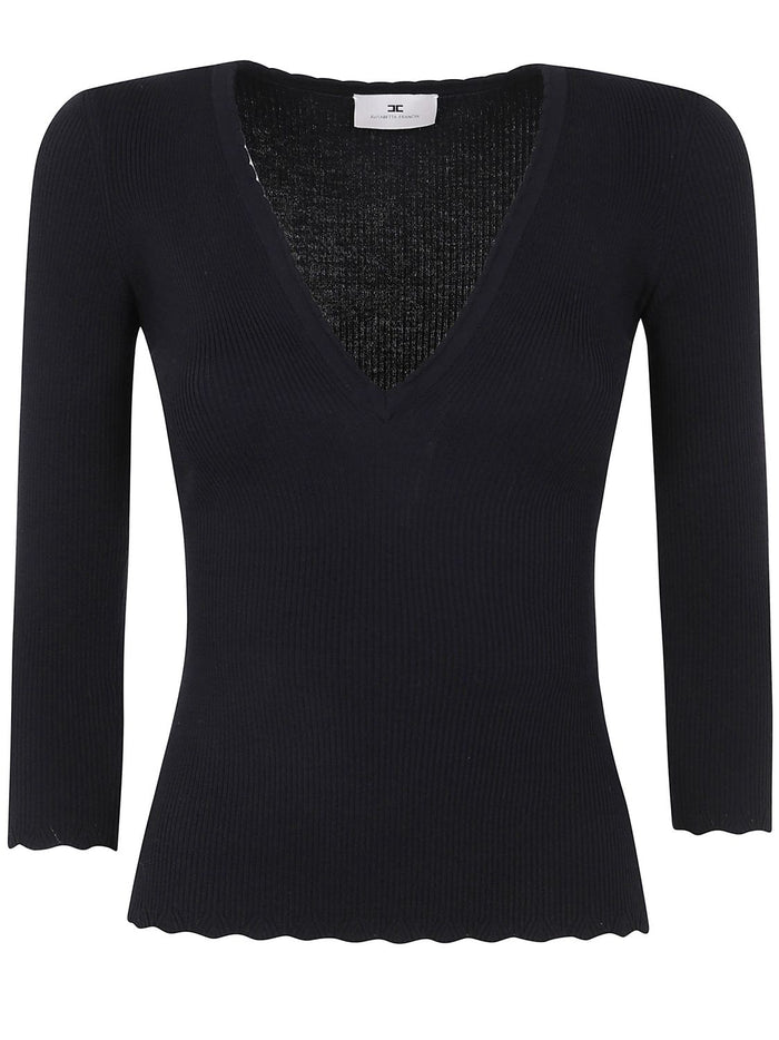 Elisabetta Franchi V Neck Knit Sweater