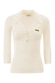 Elisabetta Franchi Micro-Cable Knit Polo Shirt