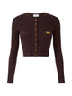 Elisabetta Franchi Micro-Braided Knit Cropped Cardigan