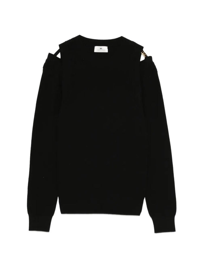 Elisabetta Franchi Knit Sweatshirt With Cut-Outs