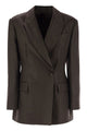 Brunello Cucinelli Shiny Linen Twill Jacket With Necklace