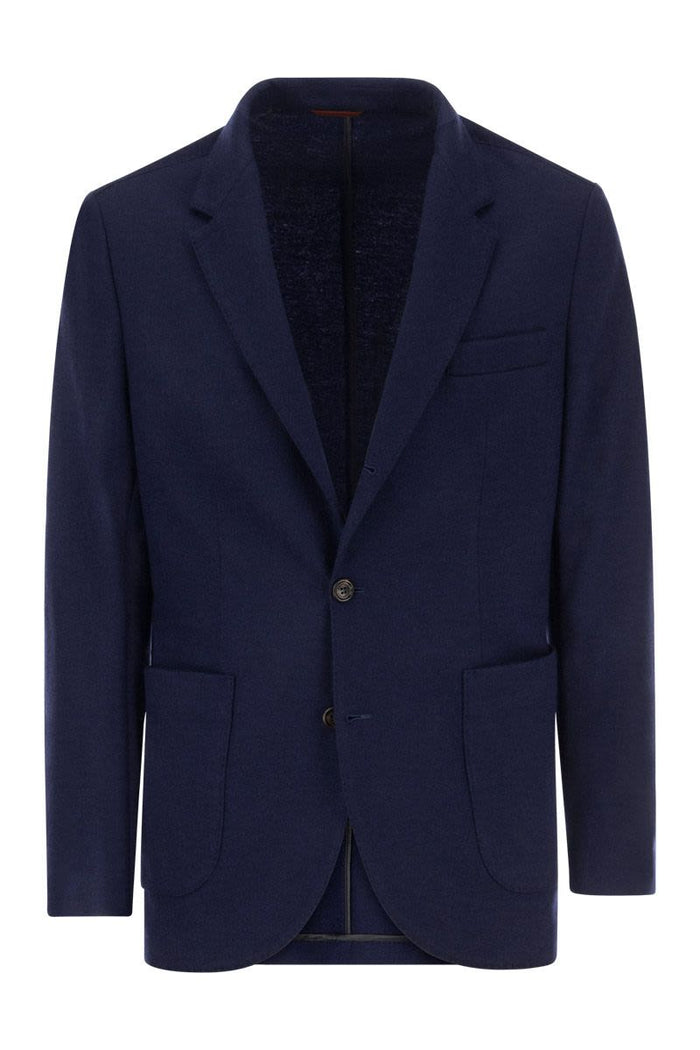 Brunello Cucinelli Cashmere Jersey Blazer With Patch Pockets