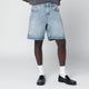 Represent Light Blue Washedeffect Denim Bermuda Shorts