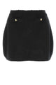 Miu Miu Black Stretch Wool Blend Mini Skirt
