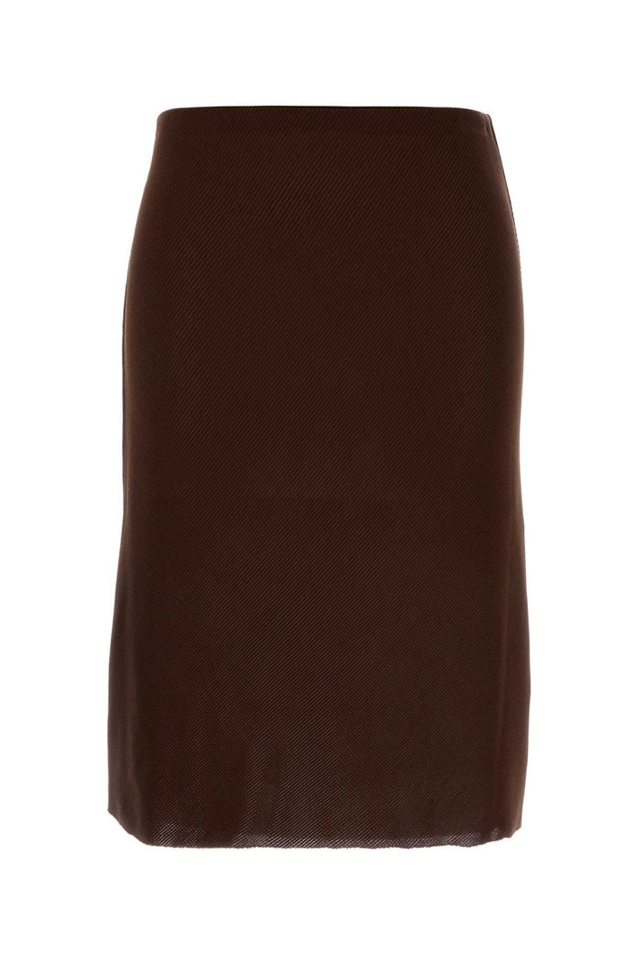 Miu Miu Brown Silk Skirt