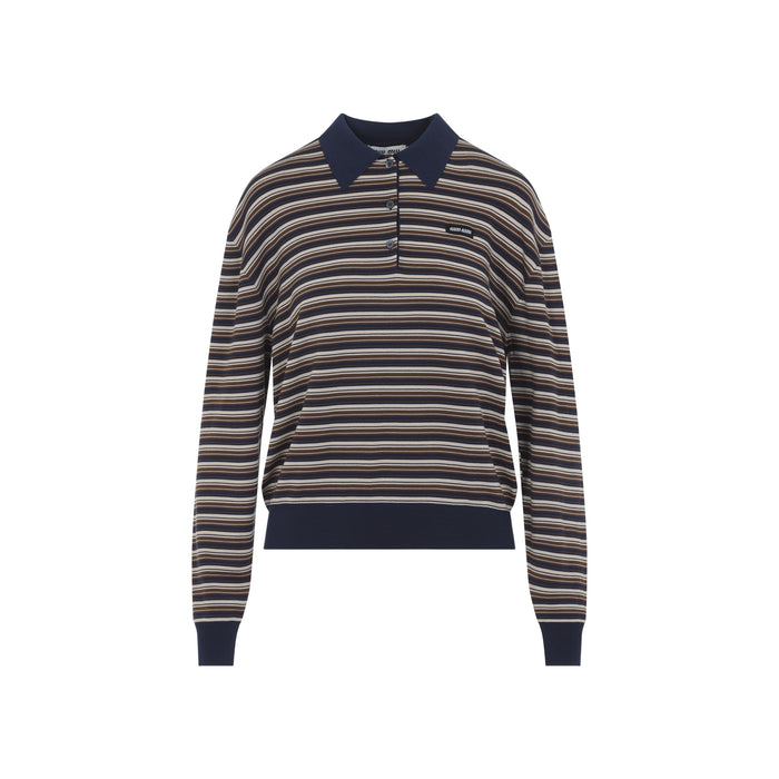 Miu Miu Embroidered Wool Polo Shirt