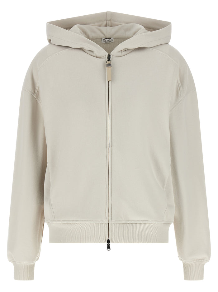 Brunello Cucinelli 'Shiny Zipper Pull' Hoodie