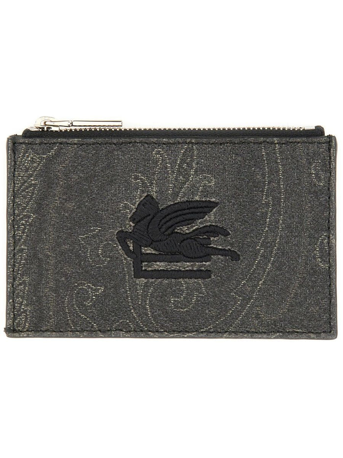 Etro Black Cotton Polyester Wallets