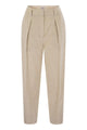 Brunello Cucinelli Striped Canvas Trousers In Viscose And Comfort Cotton With Necklace