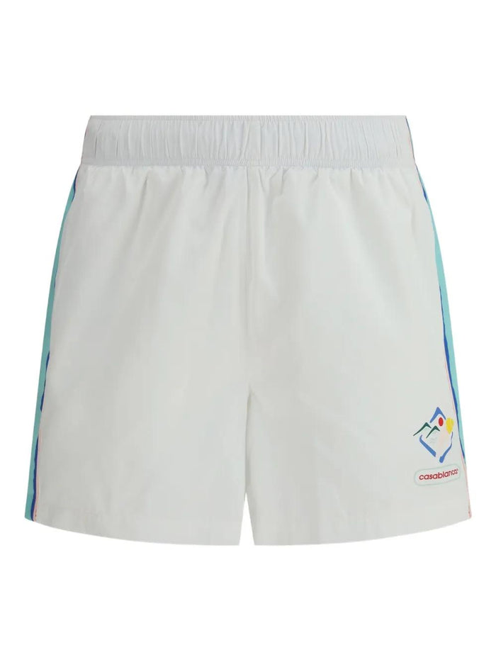Casablanca Casa Sportif Windbreaker Shorts With Graphic Panels