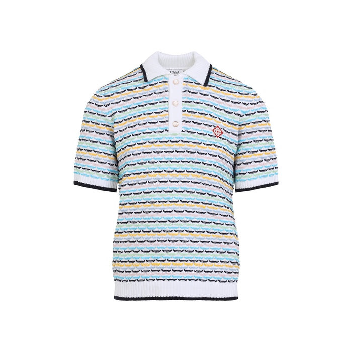 Casablanca Multi Short-Sleeve Knitted Polo