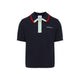 Casablanca Navy Short-Sleeve Knitted Track Polo