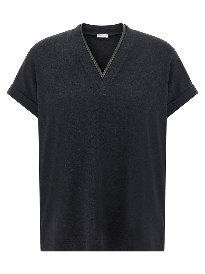 Brunello Cucinelli 'Shiny Trims' T-Shirt