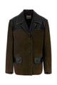 Miu Miu Bottle Green Suede Jacket