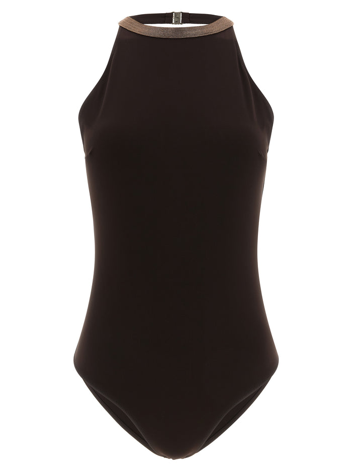Brunello Cucinelli 'Precious Collar' One-Piece Swimsuit