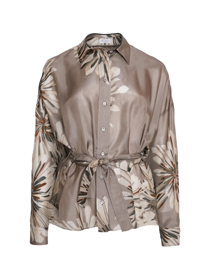 Brunello Cucinelli Printed Silk Shirt
