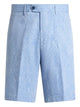 Etro Striped Cotton Jacquard Shorts With Floral Paisley Motif