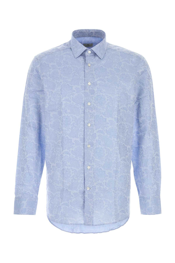 Etro Light Blue Jacquard Shirt