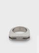 Rick Owens Crystal Hollywood Ring Palladium