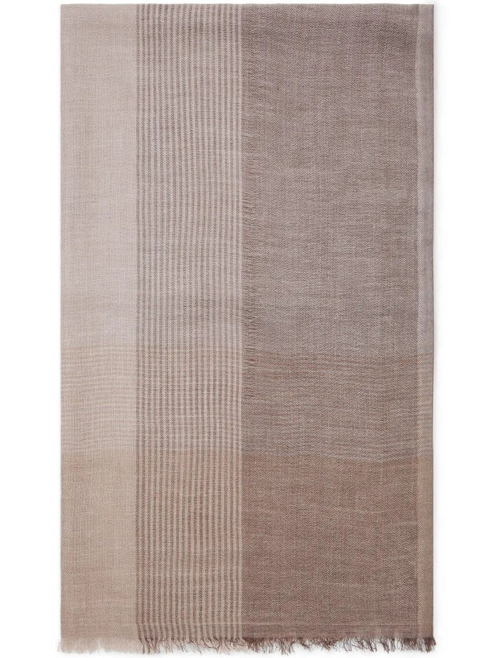 Brunello Cucinelli Silk Linen Chevron Scarf