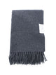 Brunello Cucinelli Charcoal Grey Brunello Cucinelli Rectangular Scarf Crafted In Premium Pure Cashmere With Fringed Edges