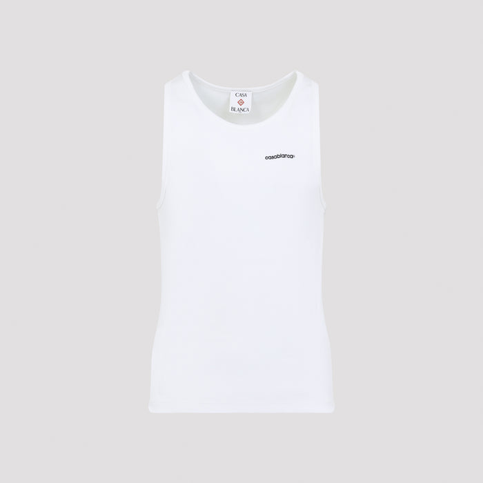 Casablanca Embroidered-Logo Ribbed Tank Top