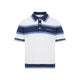 Casablanca White Cotton Mesh Stripe Polo