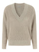 Brunello Cucinelli Openwork V-Neck Sweater