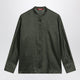 Max Mara Studio Ramie Canvas Shirt In Khaki Green