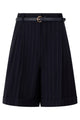Max Mara Studio Striped Wool Bermuda